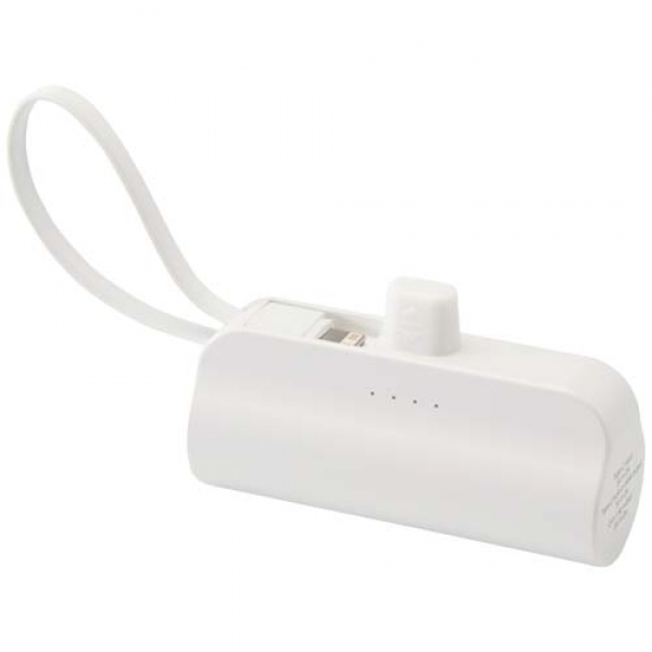 Alnair powerbank o pojemności 5000 mAh i mocy 10 W, wykonany z tworzyw sztucznych pochodzących z recyklingu, z wbudowaną pods