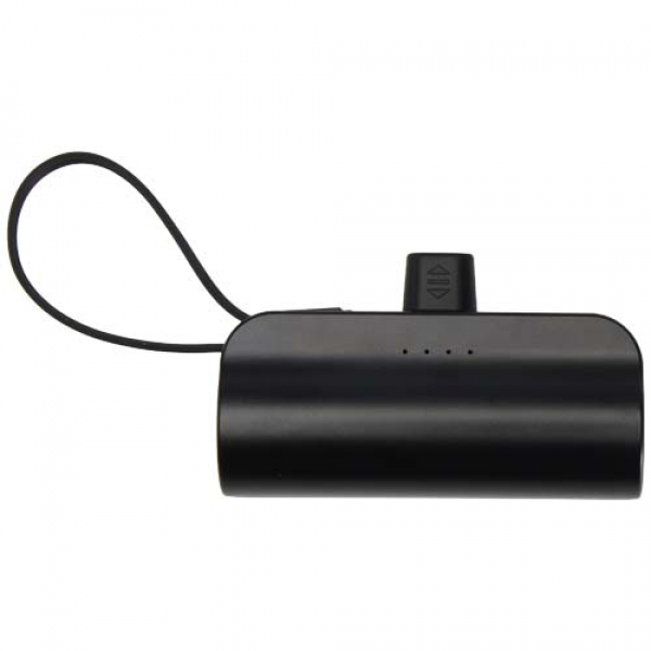 Alnair powerbank o pojemności 5000 mAh i mocy 10 W, wykonany z tworzyw sztucznych pochodzących z recyklingu, z wbudowaną pods
