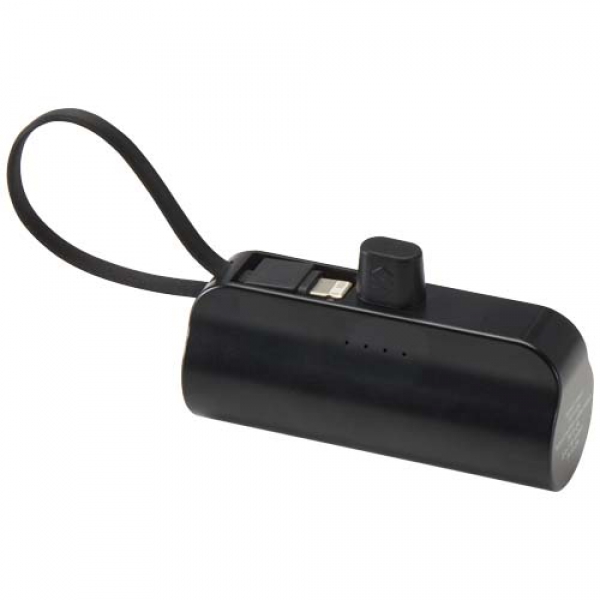 Alnair powerbank o pojemności 5000 mAh i mocy 10 W, wykonany z tworzyw sztucznych pochodzących z recyklingu, z wbudowaną pods