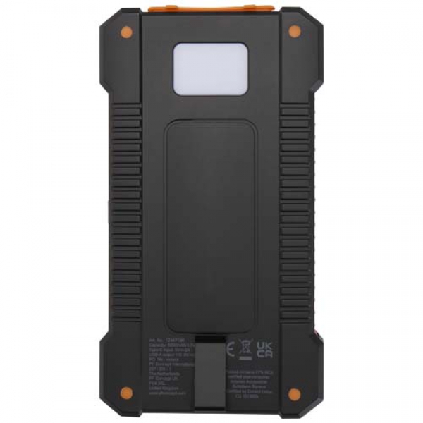 Altair wytrzymały powerbank o pojemności 5000 mAh i mocy 10 W, wykonany z tworzyw sztucznych pochodzących z recyklingu, z wbu