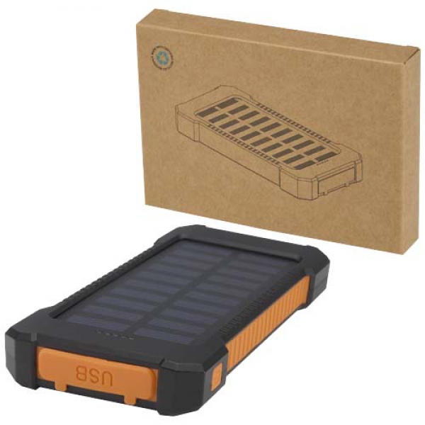 Altair wytrzymały powerbank o pojemności 5000 mAh i mocy 10 W, wykonany z tworzyw sztucznych pochodzących z recyklingu, z wbu