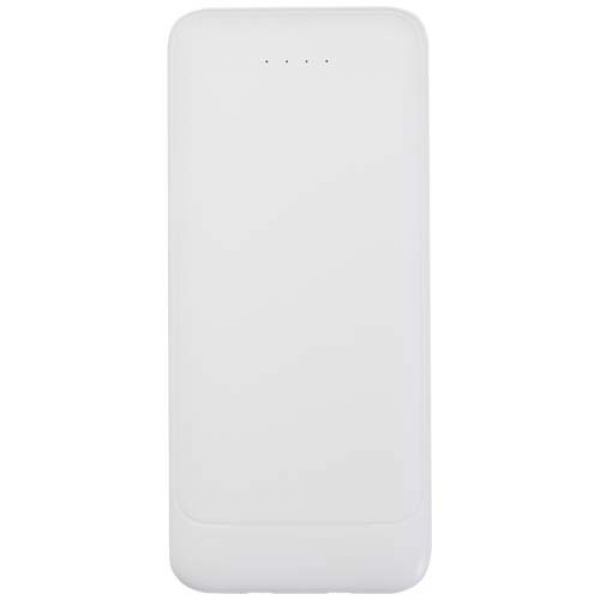 Adhil powerbank o pojemności 10.000 mAh i mocy 10 W z tworzyw sztucznych pochodzących z recyklilngu z 2 wbudowanymi kablami