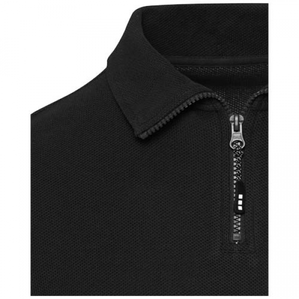 Apollo koszulka polo z zamkiem do połowy i długimi rękawami, uniseks 245 g/m²