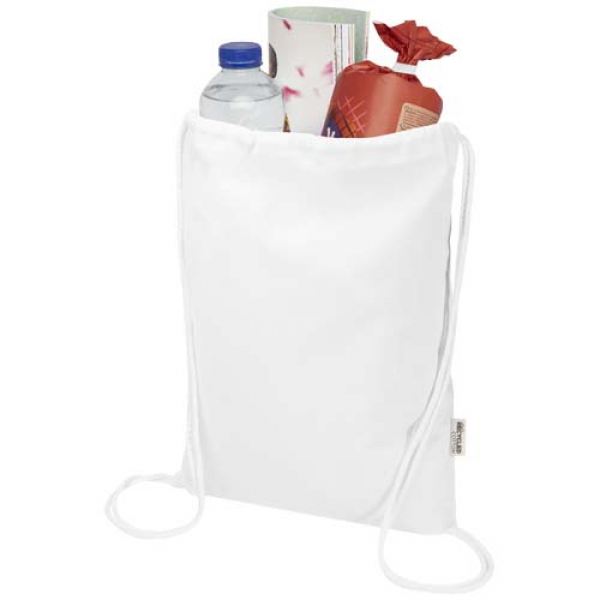 Peru Blend torba ściągana sznurkiem z materiału z recyklingu z certyfikatem GRS o gramaturze 180 g/m², 5 l
