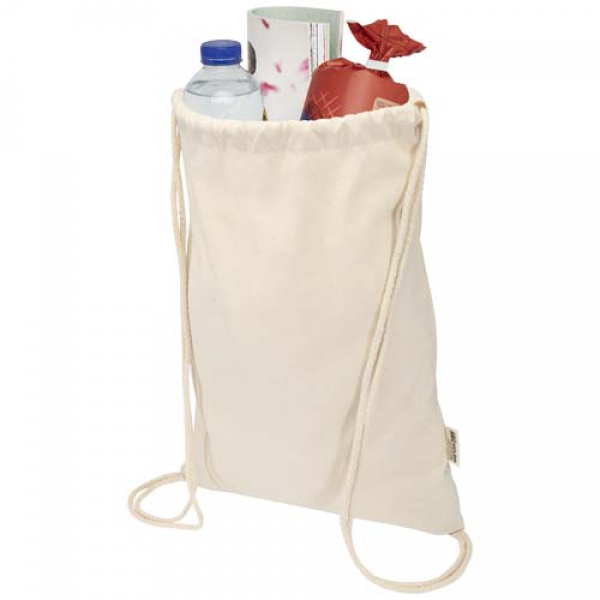 Peru Blend torba ściągana sznurkiem z materiału z recyklingu z certyfikatem GRS o gramaturze 180 g/m², 5 l