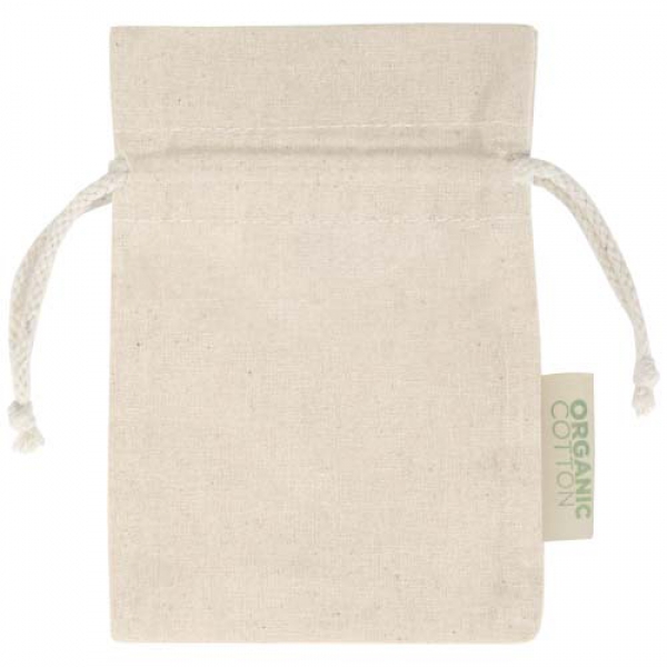 Odisha organiczna torebka prezentowa z certyfikatem OCS o gramaturze 140 g/m² — 15 x 10 cm 