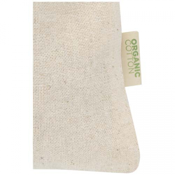 Odisha organiczna torebka prezentowa z certyfikatem OCS o gramaturze 140 g/m² — 15 x 10 cm 