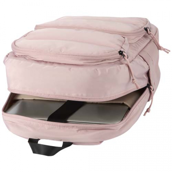 Puffer plecak na laptopa o przekątnej 15,6 cali o pojemności 18 l wykonany z materiałów z recyclingu z certyfikatem GRS