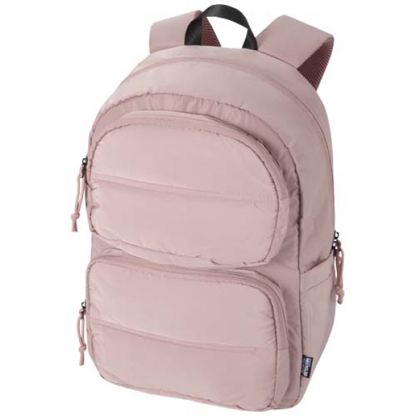 Puffer plecak na laptopa o przekątnej 15,6 cali o pojemności 18 l wykonany z materiałów z recyclingu z certyfikatem GRS