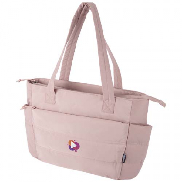 Puffer torba na zakupy z certyfikatem GRS z recyklingu na laptopa o przekątnej 15,6 cala, 18 l 