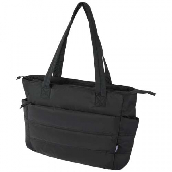 Puffer torba na zakupy z certyfikatem GRS z recyklingu na laptopa o przekątnej 15,6 cala, 18 l 