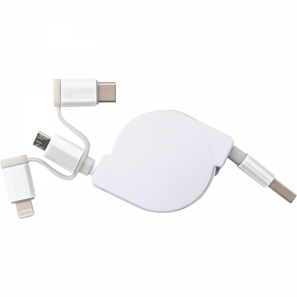 Kabel do ładowania z 3 wtyczkami rozwijany NICO