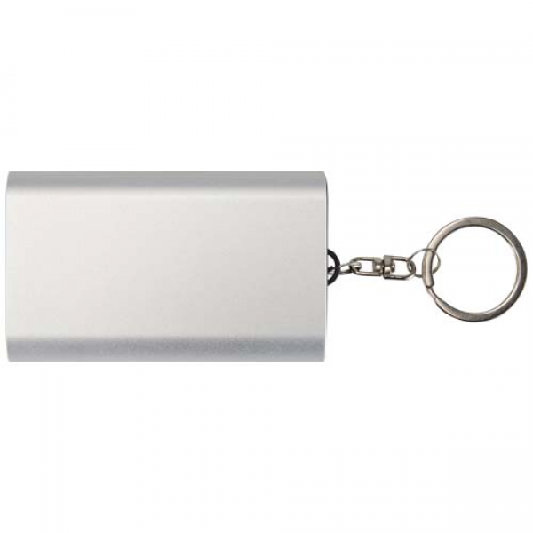 Arcturus powerbank o pojemności 2000 mAh z recyklingowanego aluminium z brelokiem