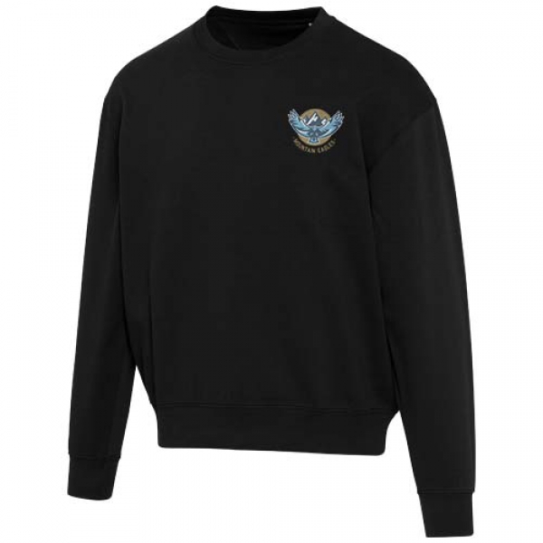 Boris 280 g/m2 sweter unisex z organicznego materiału z certyfikatem OCS o luźnym kroju i z okrągłym dekoltem