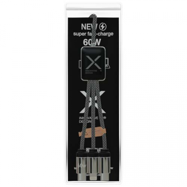 SCX.design C33 kabel do ładowania typu C o mocy 60 W z podwójnym podświetlanym logo 