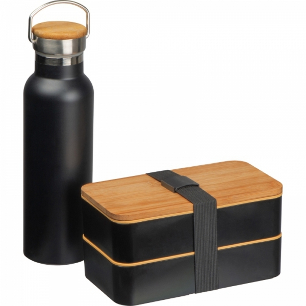 Zestaw lunch box ze sztućcami i butelka termiczna 500 ml STEPHAN