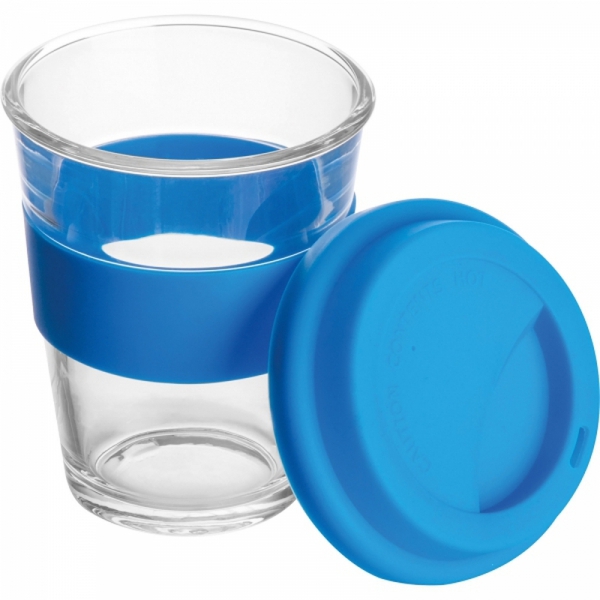Kubek szklany z pokrywką 300 ml AMANDA