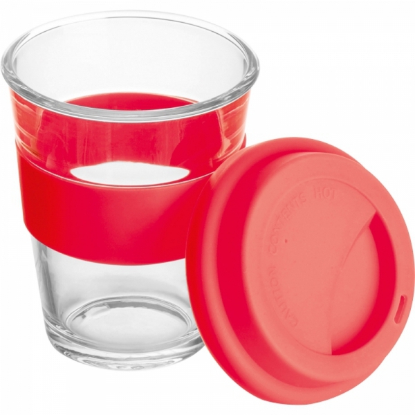 Kubek szklany z pokrywką 300 ml AMANDA