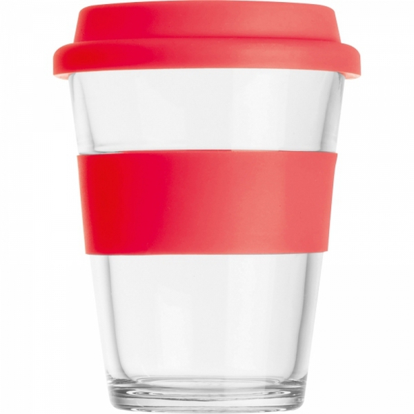 Kubek szklany z pokrywką 300 ml AMANDA