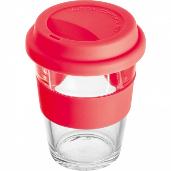 Kubek szklany z pokrywką 300 ml AMANDA