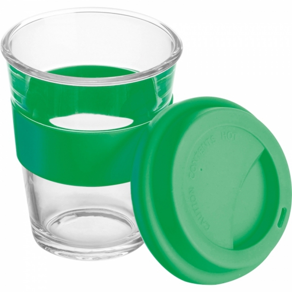 Kubek szklany z pokrywką 300 ml AMANDA