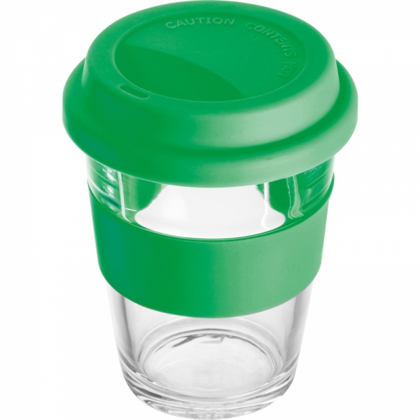 Kubek szklany z pokrywką 300 ml AMANDA
