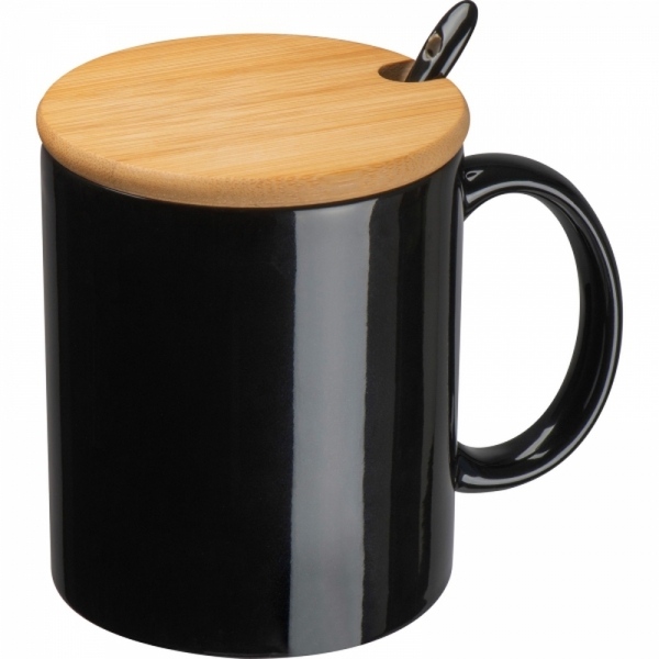 Kubek ceramiczny z łyżeczką 300 ml LOTHAR
