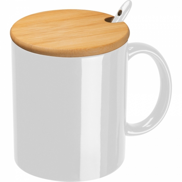 Kubek ceramiczny z łyżeczką 300 ml LOTHAR
