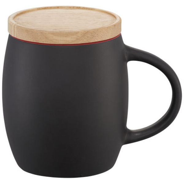 Ceramiczny kubek Hearth z drewnianym wiekiem/spodeczkiem